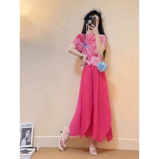 00后穿搭一整套显瘦夏季 套头上衣花瓣半身裙 三宅系列短袖