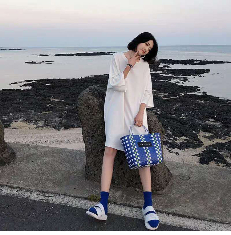 여성의류 도면의류 1:1실사컷 샘플 오프숄더 반팔티셔츠 미드기장 원피스 패턴 1081