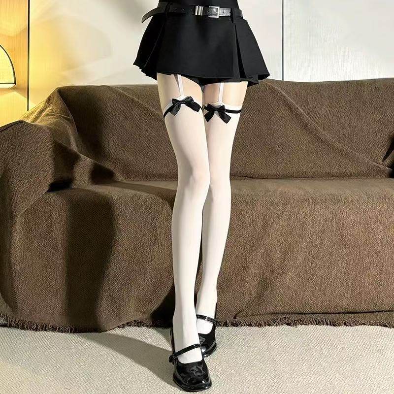 灰色lolita袜子长筒蕾丝花边天鹅绒过膝丝袜蝴蝶结高筒大腿袜薄款,女士内衣/男士内衣/家居服,长筒袜,淘宝优惠券,粉丝福利购,淘宝优惠卷