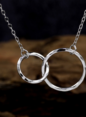 韩版ins小众设计感双环项链