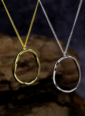 韩版ins小众设计感几何波浪项链