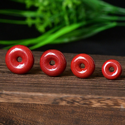 名都水晶 帝王砂平安扣 天然帝王砂朱砂平安扣吊坠 厂家直销