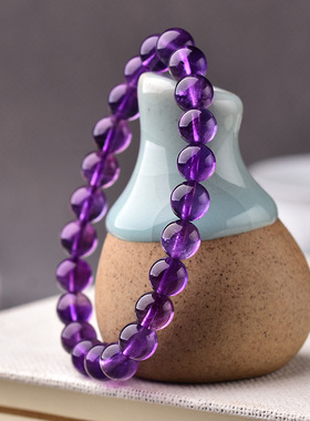 巴西天然紫水晶手链女士紫罗兰色