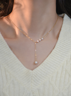 店家推荐法式Y形锁骨链简约优雅