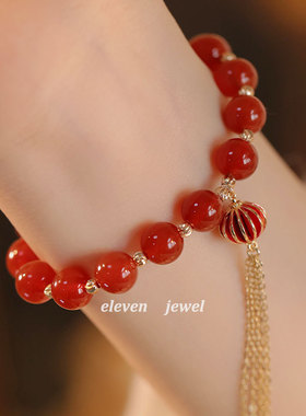 【灯笼锦】红玛瑙手链女2024年本