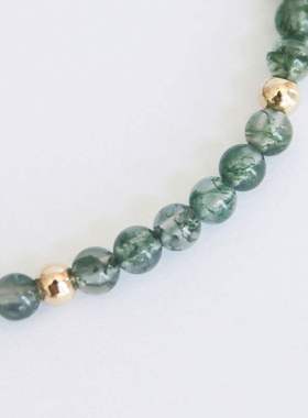 【小河流水】天然水草玛瑙手链女