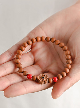 老山檀香文艺手串6/8mm单圈DIY女