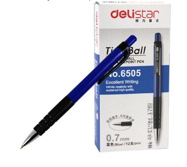 무료 배송 델리 6505 볼펜 12 팩 사무용품 볼펜 문구 프레스 볼펜 0.7