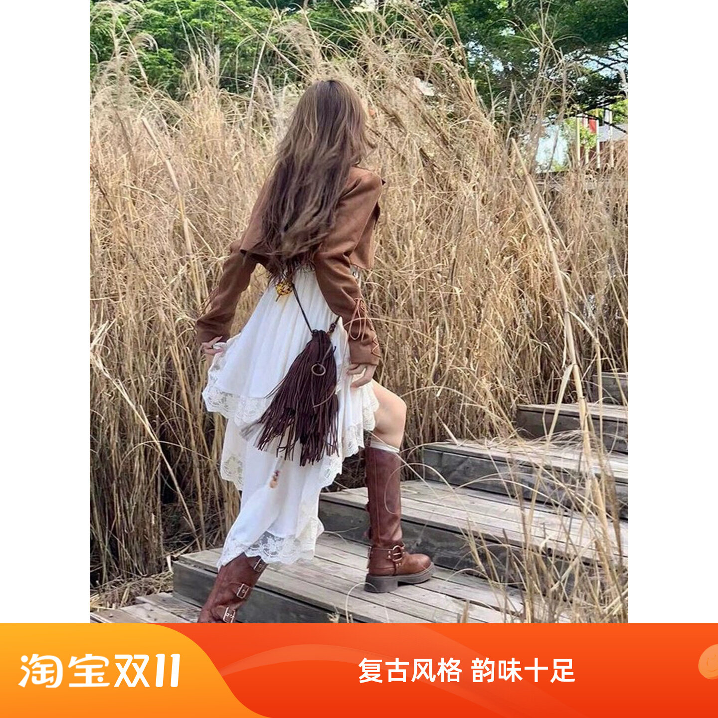 皮带扣马丁靴女长筒靴2026新款春不过膝中高筒骑士靴西部牛仔长靴