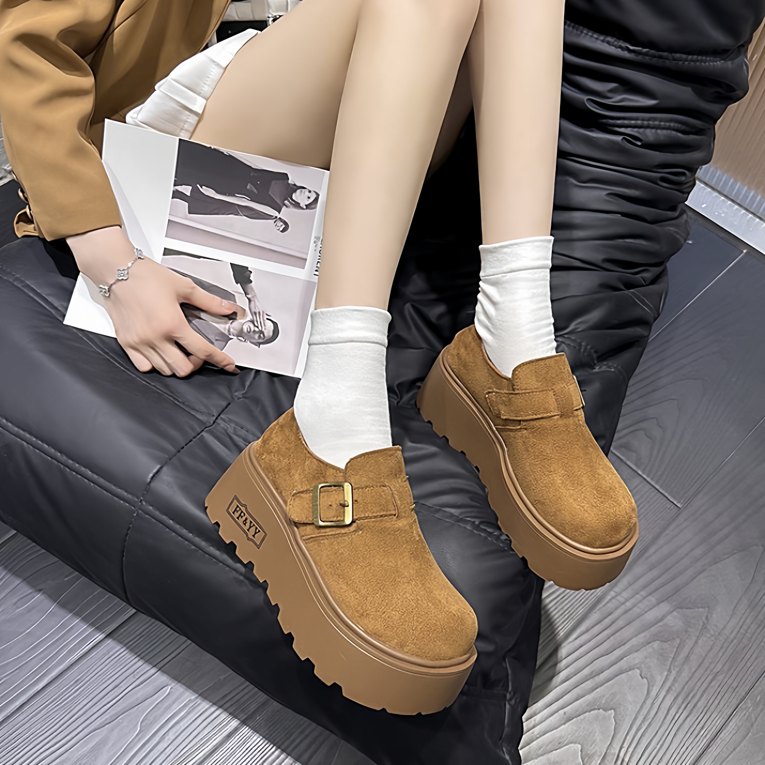 小个子增高6CM松糕厚底单鞋