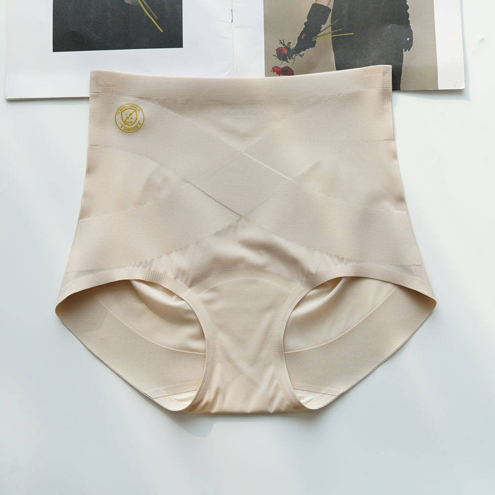 高级轻奢 塑形X弹力拉伸底裆7A收腹提臀翘臀高腰内裤女蚕丝加长裆