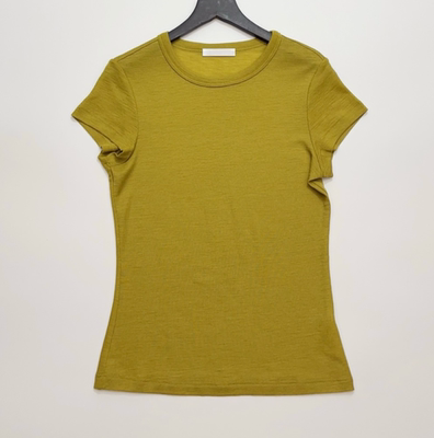 26春夏新款 小众极简美利奴羊毛舒适修身圆领纯色百搭显瘦短袖T恤