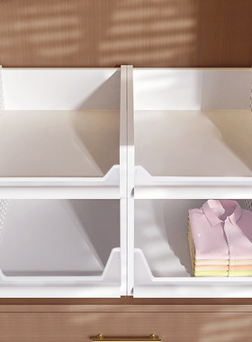 抽屉式收纳分层隔板衣柜内置分割神器自由组合卧室分隔板整理架子