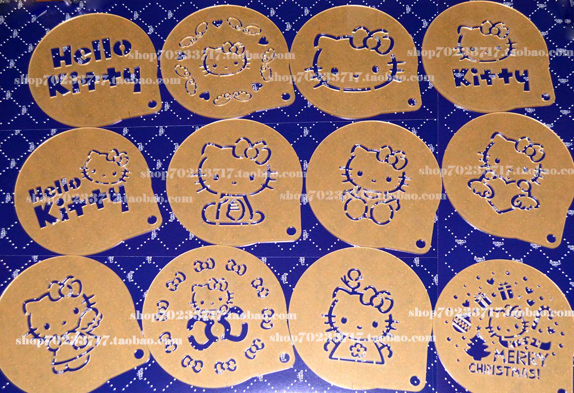 10寸/Hello Kitty款糖霜模/亚克力糖粉筛/透明蛋糕模/雕花喷花模