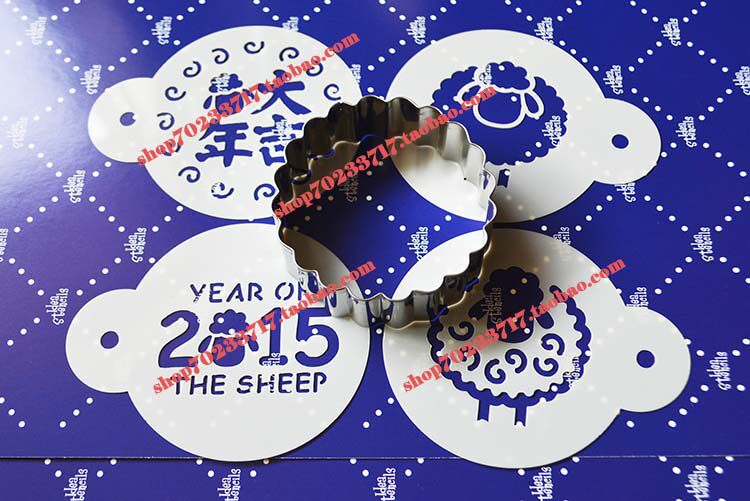 2015羊年大吉/新年快乐款创意饼干切模印花喷花手绘彩绘家庭diy模