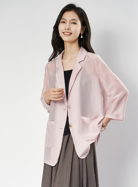 休闲薄款粉色夏季宽松女装