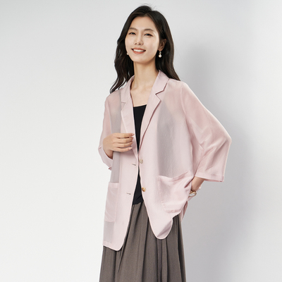 休闲薄款粉色夏季宽松女装