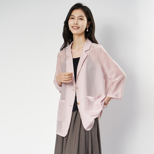 休闲薄款粉色夏季宽松女装