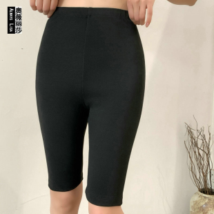 内穿加厚防寒秋裤 女士紧身弹力打底裤 高腰德绒保暖五分裤 秋冬新款