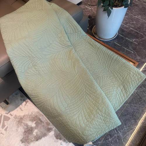 纯棉夹棉花纯色绗缝被床盖