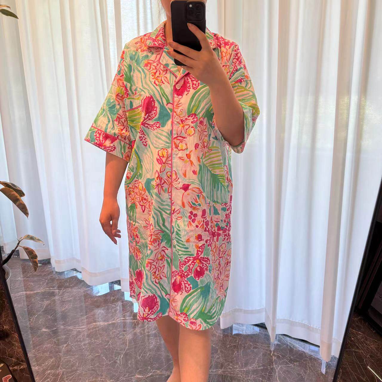 外贸！！！自留！！！PB原单印花花卉睡裙  连衣裙 家居服