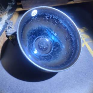 吴立主蓝曜变束口建盏主人杯礼品已故非遗传承人省陶瓷艺术大师