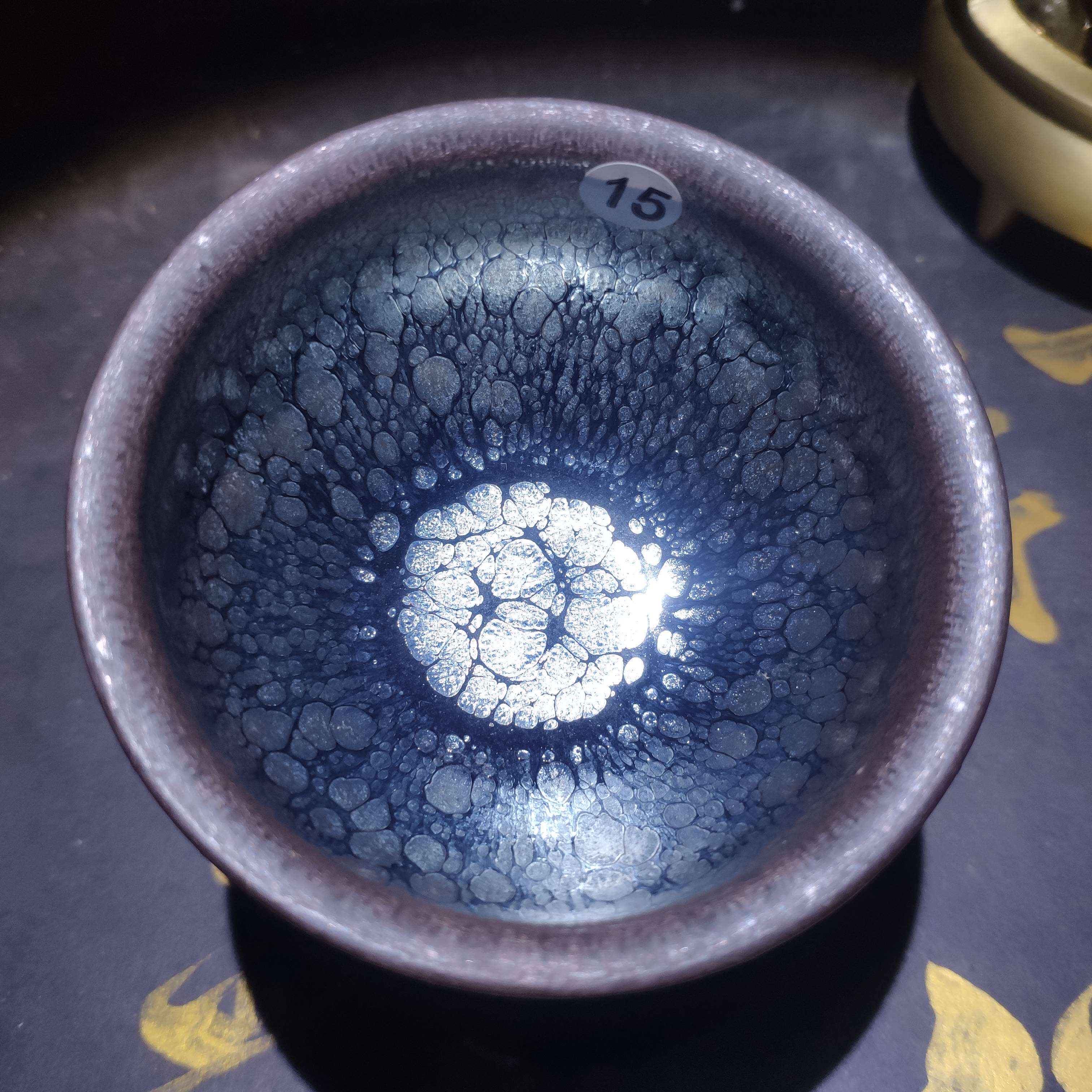 吴周福佬省大师手工早期银油滴小将军杯茶器主人杯建盏礼品收藏