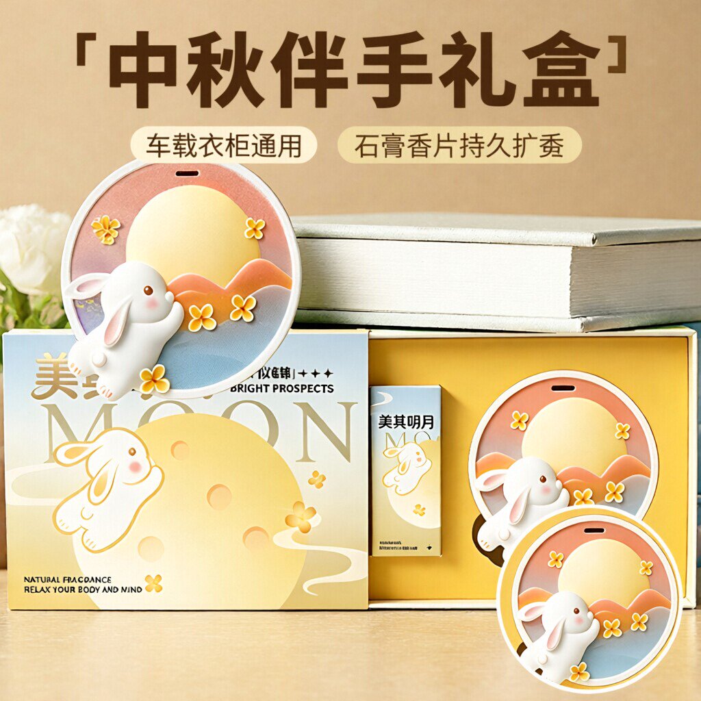 中秋伴手礼盒香薰挂件礼品车载无火香薰衣柜持久扩香石膏衣橱香片