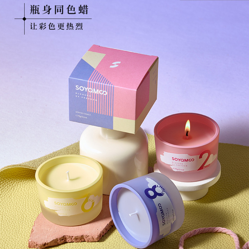 彩色香薰蜡烛无黑烟熏香家居装饰婚庆浪漫晚餐婚礼布置伴手礼闺蜜