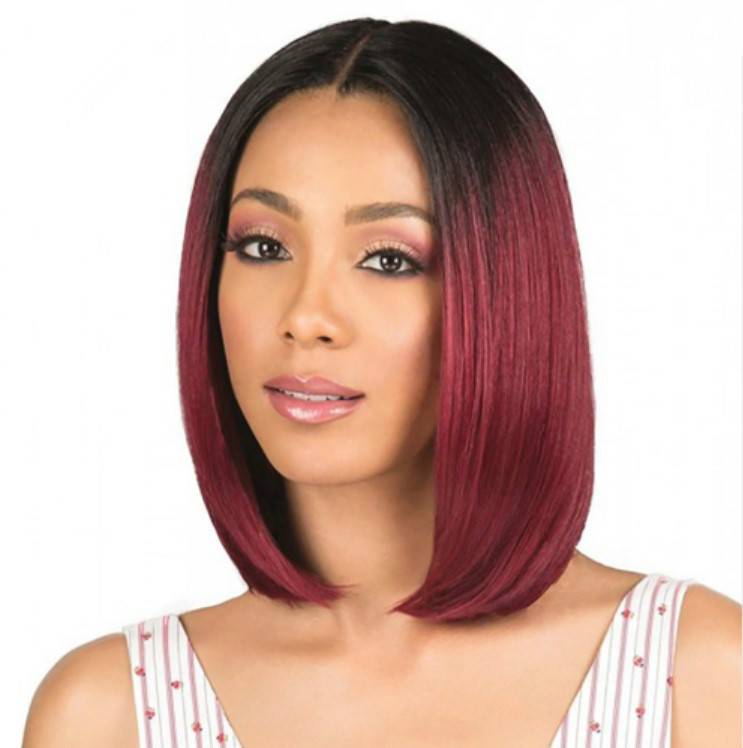 Real hair front lace wig female Bobo head real hair wig假发
