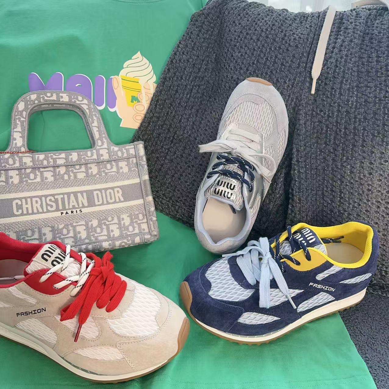 【琪琪和小哥】2025夏秋新款韩系休闲复古真皮运动透气内增高女鞋