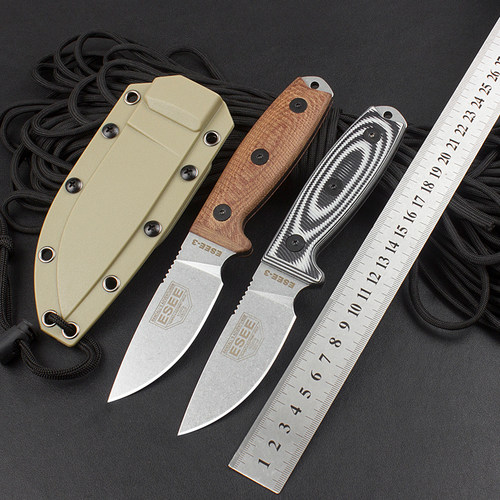 ESEE4蚂蚁户外刀随身便携野外小刀防身直刀求生刀荒野生存刀吃肉