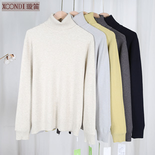 257 打底衫 璇笛秋冬女士半高领加厚保暖毛衣堆堆领纯色长袖 针织衫