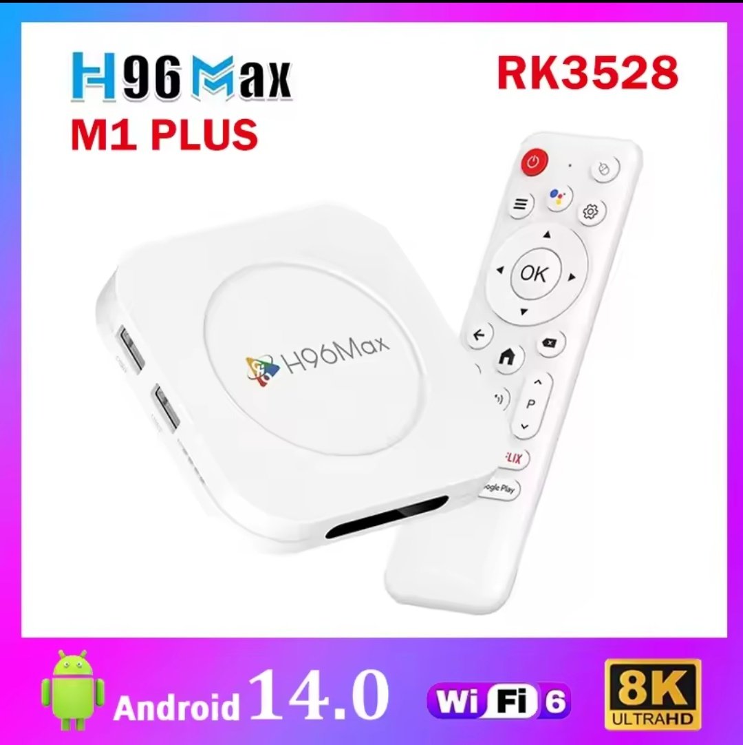 网络机顶盒 H96MAX M1 Plus 安卓14 wifiI6 蓝牙遥控器 外贸跨境