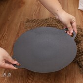 铸铁烤盘凹型户外烧烤锅无涂层烤肉盘原始煎盘韩式 烤肉盘露营铁板