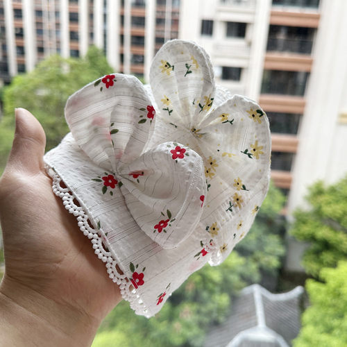 婴儿囟门发带胎帽女宝宝拍照夏季薄款可爱蝴蝶结公主风小月龄洋气