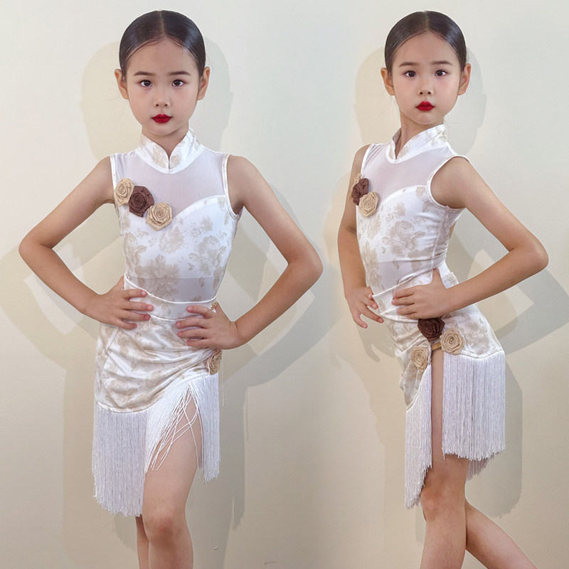 旗袍流苏款拉丁服儿童练功