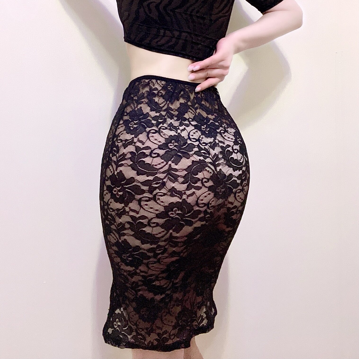 蕾丝衣服露背装包臀裙夜场工装镂空透肤连衣裙连身抹胸裙擦边裙子