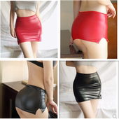 jk裙女包臀超短裙百褶裙没内衬性超辣皮裙OL