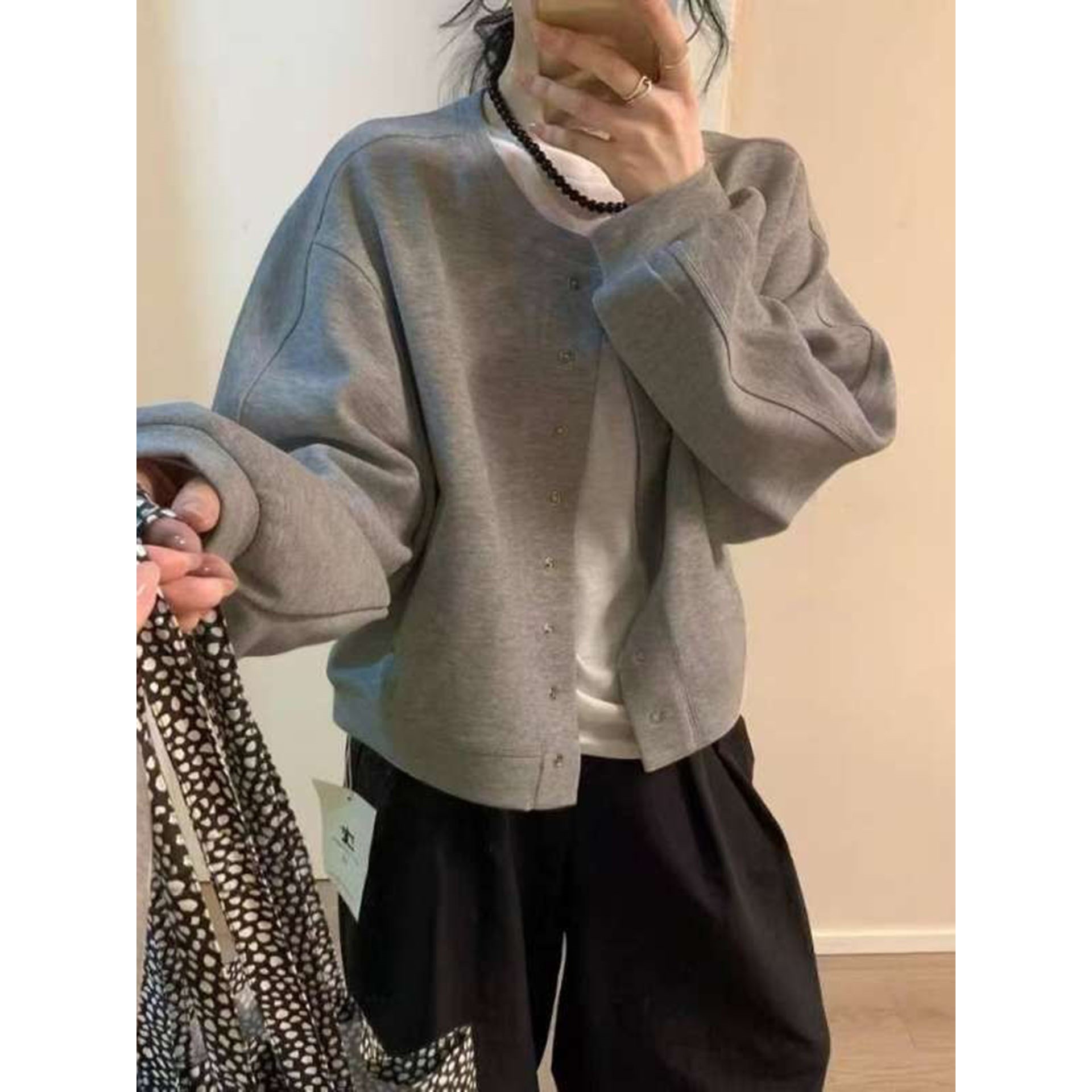 短款圆领棒球服外套女2025年韩版时尚春季新款小个子单排扣夹克开