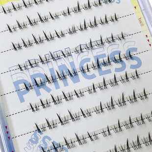 月儿公主小花兔下睫毛人造高温丝极细透明梗卷翘浓密分段式假睫毛