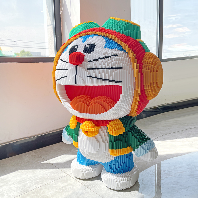 大号飞行员哆啦A梦积木拼装玩具