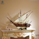 科威特船实木手工艺船装 饰摆件地中海帆船模型一帆风顺节日礼物