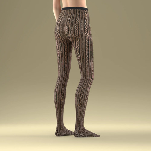 LOVEBOX 性感蕾丝提花丝袜女黑丝网袜连裤袜透明渔网袜防勾丝袜子