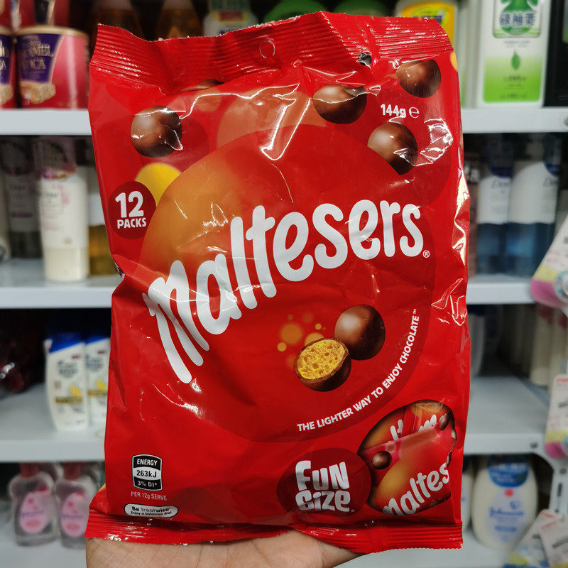麦丽素澳洲原装进口麦提莎Maltesers牛奶夹心巧克力豆144g 12小袋