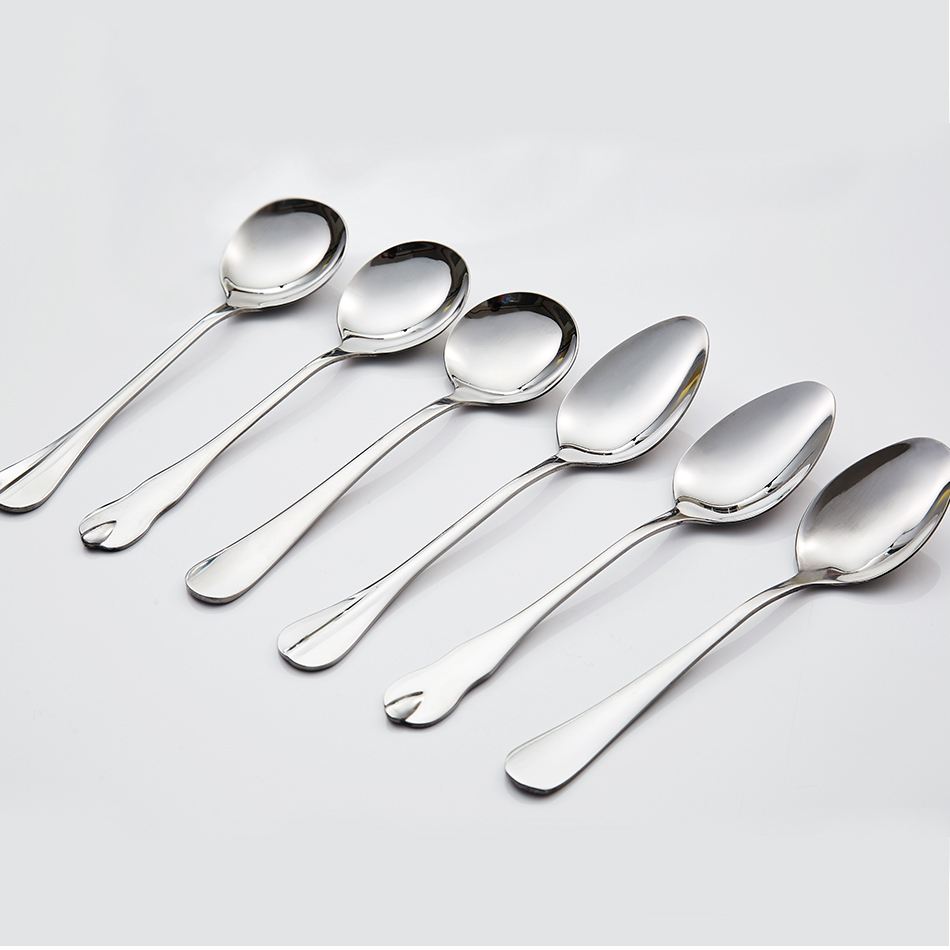 stainless steel不锈钢勺子加厚圆汤勺餐匙餐勺主餐更餐厅酒店用