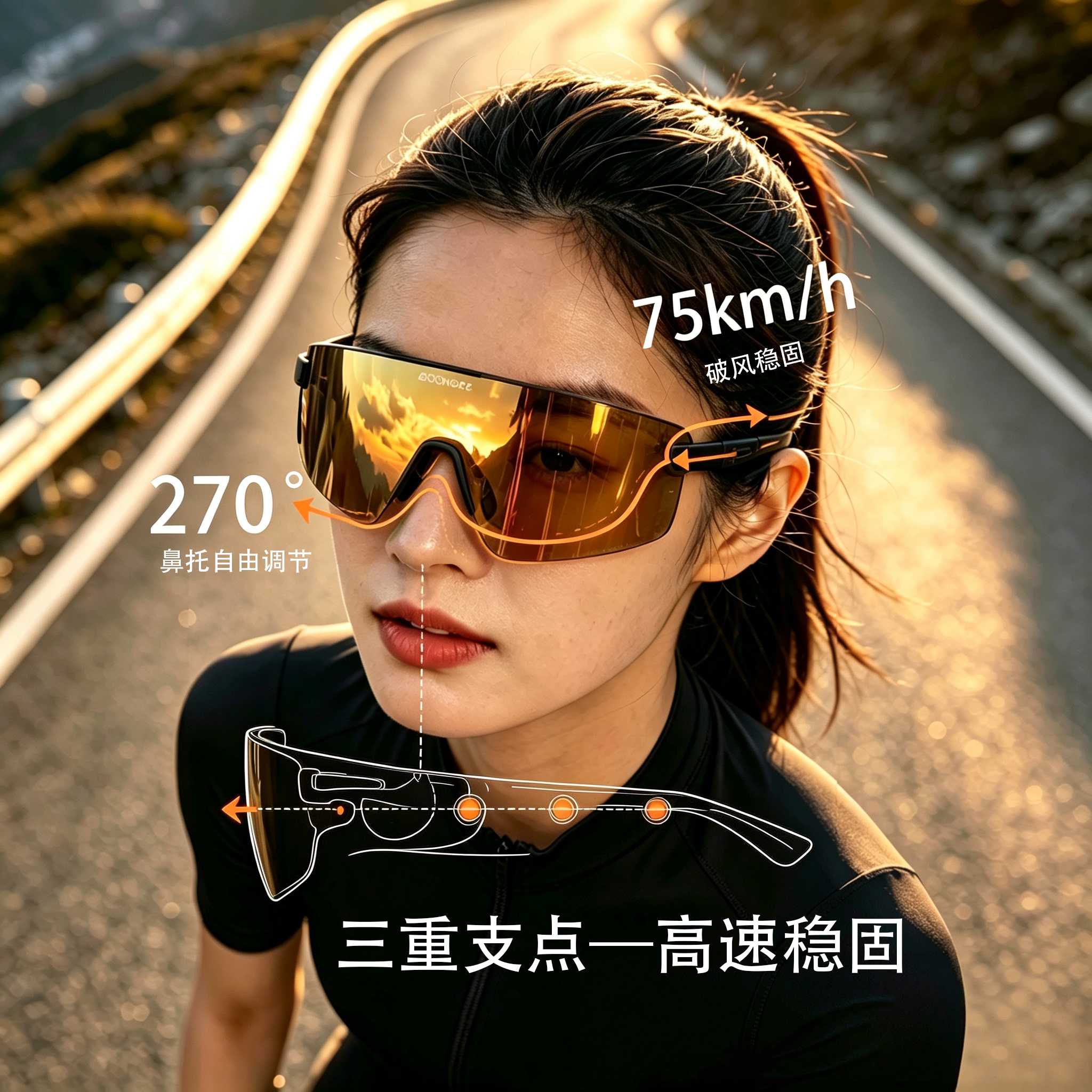 BOONORZ布诺兹无影变色骑行眼镜