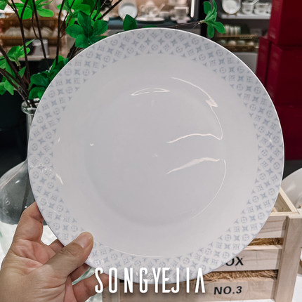 月夜星光 骨瓷餐具套装深汤盘子菜碗品锅鱼盘汤勺花边盘子可微波
