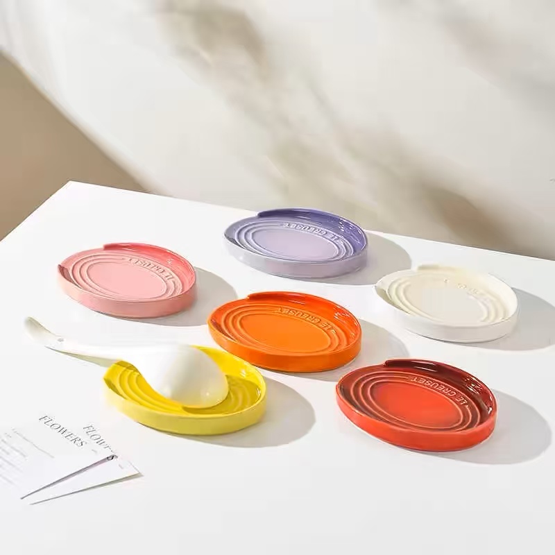 Le Creuset酷彩厨房家用纯色汤勺锅铲放置架台面坐式多功能餐具架