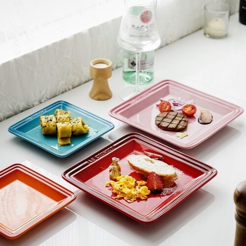 法国酷彩方形盘家用陶瓷餐具